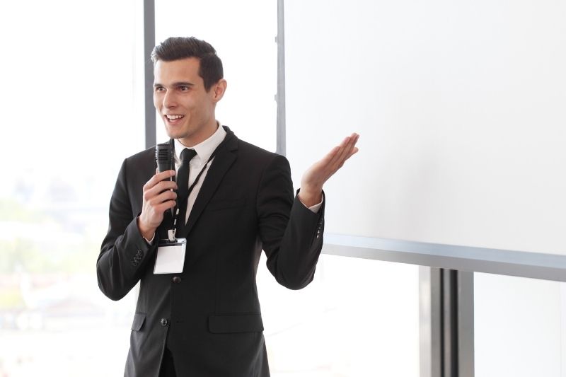 Man holding a microphone